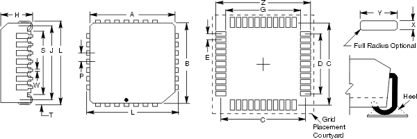 PLCC Plastic Leaded Chip Carrier Drawing