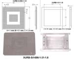 Stencil/Insert Set for component BGA696 (I/O Count 696; Pitch 1mm; Body Size 31mm, Plastic Height 1.8m)