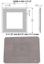 Stencil for component BGA352 (I/O Count 352; Pitch 1.27mm; Body Size 27mm)