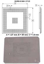Stencil for component BGA388 (I/O Count 388; Pitch 1.27mm; Body Size 35mm)