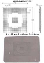 Stencil for component BGA492 (I/O Count 492; Pitch 1.27mm; Body Size 35mm)