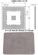 Stencil for component BGA596 (I/O Count 596; Pitch 1.27mm; Body Size 35mm)