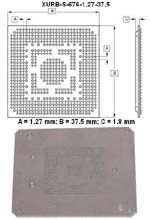 Stencil for component BGA676 (I/O Count 676; Pitch 1.27mm; Body Size 35mm)