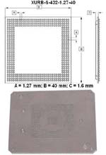 Stencil for component BGA432 (I/O Count 432; Pitch 1.27mm; Body Size 40mm)