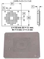 Stencil for component BGA69 (I/O Count 69; Pitch 0.8mm; Body Size 11x8mm)