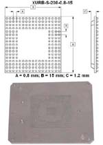 Stencil for component BGA208 (I/O Count 208; Pitch 0.8mm; Body Size 15mm)