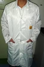 No-Stat CL Series ZeroCharge Clean Room Lab Coat, Fabric Stripes Type, with snap fasteners